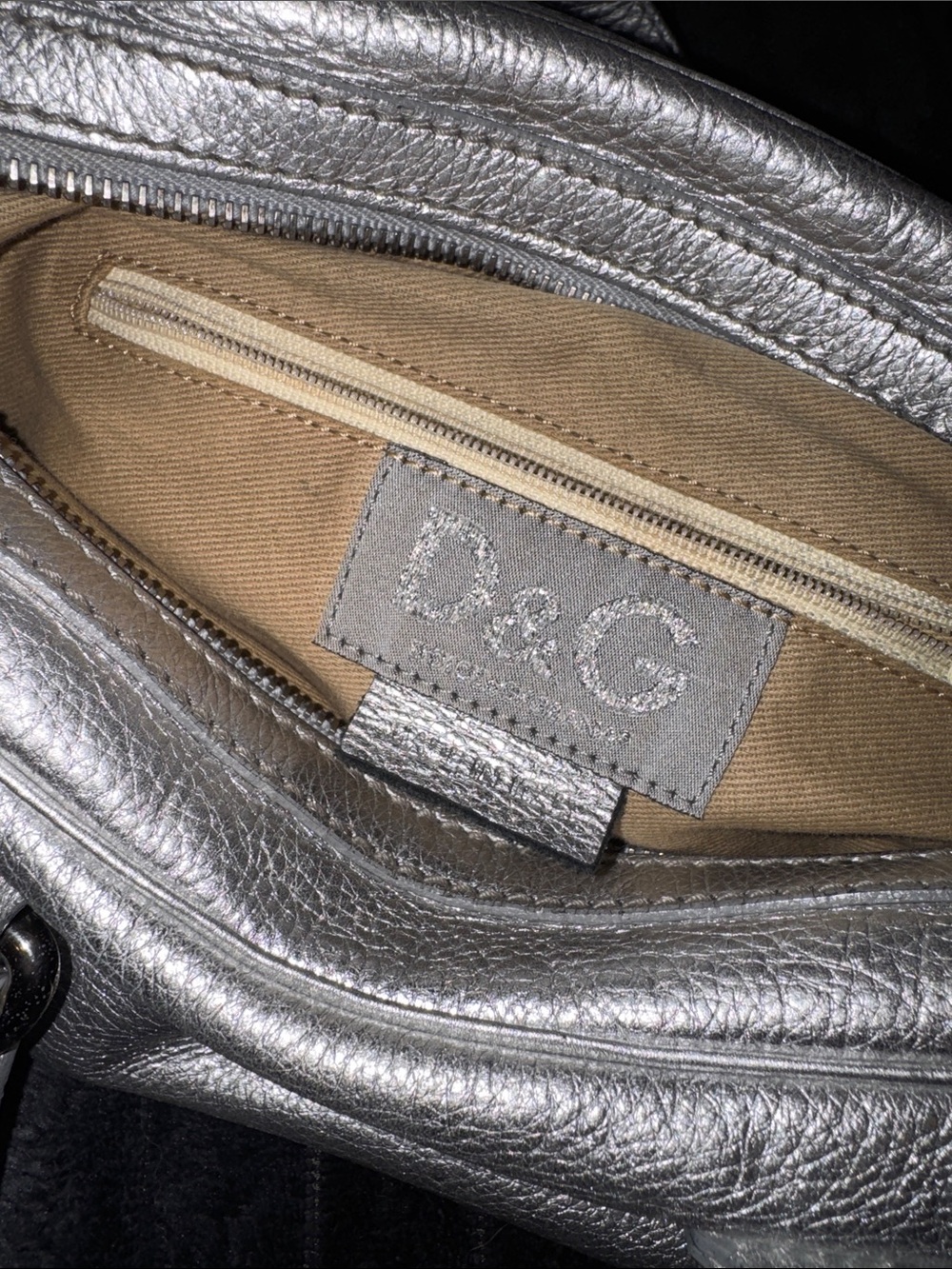 Dolce & Gabbana Silver Leather Shoulder Bag